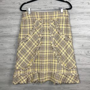 Anthro | Elevenses Yellow Sylvia Tweed Skirt